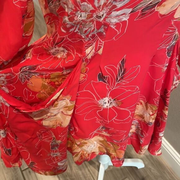 Free People Red Floral Mini Dress - Picture 6 of 9